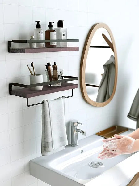 Brown Industrial Wall Shelf