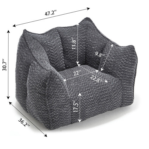 Komprimierter Plüsch-Sitzsack-Sofa-Couch – Mit Hochleistungs-Schaum gefüllt, ultra-weicher Bouclé-Liegestuhl für eine oder zwei Personen, gemütliche Sitzgelegenheit im Wohnzimmer zum Lesen, Spielen und Entspannen, platzsparend vakuumverpackt