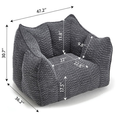 Komprimierter Plüsch-Sitzsack-Sofa-Couch – Mit Hochleistungs-Schaum gefüllt, ultra-weicher Bouclé-Liegestuhl für eine oder zwei Personen, gemütliche Sitzgelegenheit im Wohnzimmer zum Lesen, Spielen und Entspannen, platzsparend vakuumverpackt