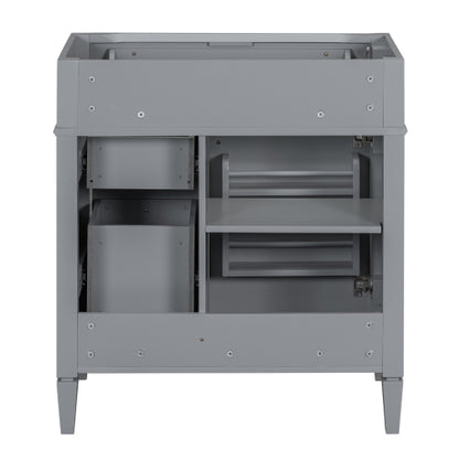 30'' Bathroom Vanity Without Top Sink, Modern Bathroom Storage Cabinet With 2 Drawers And A Tip-out Drawer