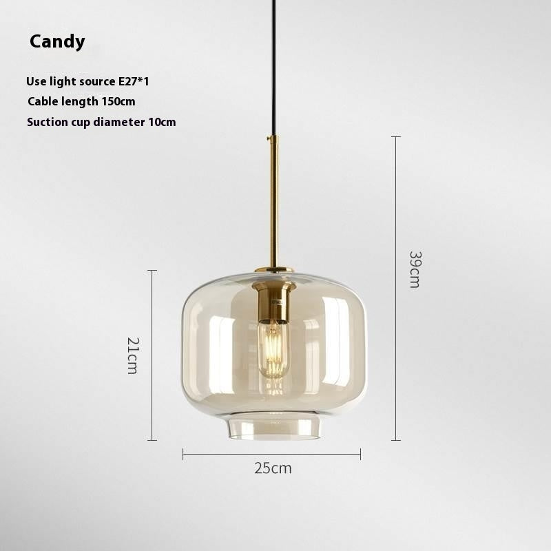 Kreativer Glasleuchter Retro Restaurant Nachttischlampe