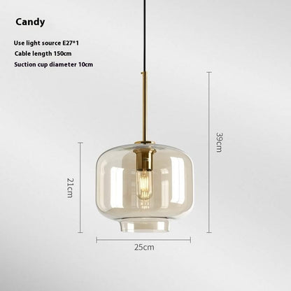 Kreativer Glasleuchter Retro Restaurant Nachttischlampe