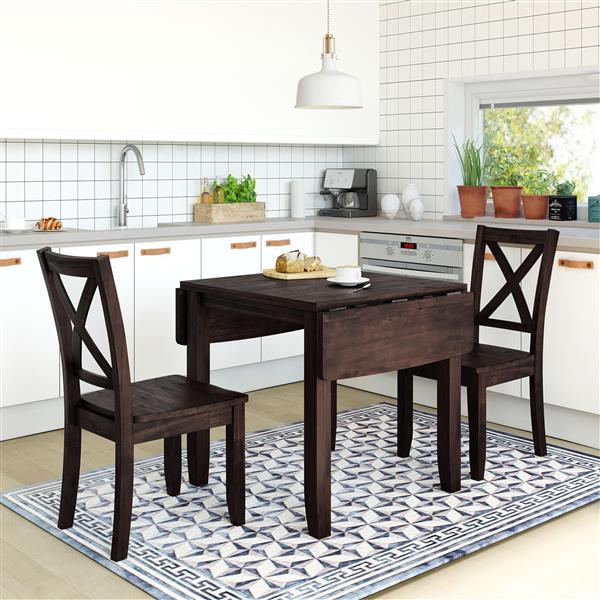 3-teiliges Holzfaltbares Frühstückseck-Esszimmertisch-Set, Verkauf auf der Wayfair-Plattform verboten