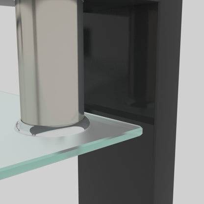 Rechteckiger Schwarzer Glas-Couchtisch, Klarer Couchtisch, Moderne Beistell- und Mittel-Tische für das Wohnzimmer, Möbel für das Wohnzimmer