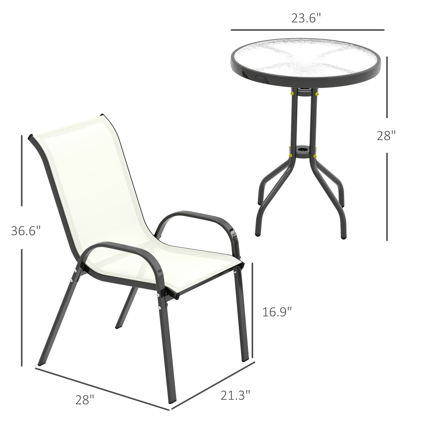 3-teiliges Bistro-Set