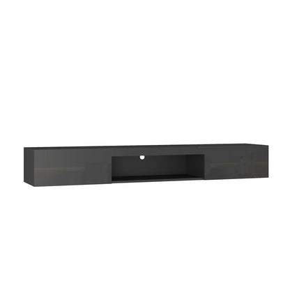 Schwebender TV-Ständer Wandmontiert mit 16-farbigen LEDs Moderner TV-Ständer, Schwebender TV-Schrank Entertainment-Center für 55 60 65 Zoll TV, Schwarz