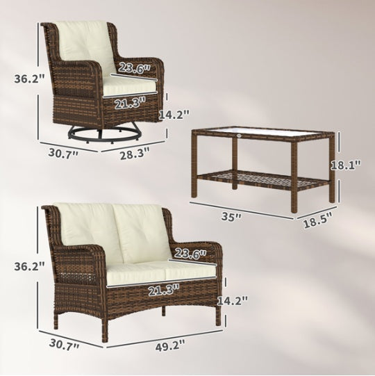 Wicker Swivel Patio Set