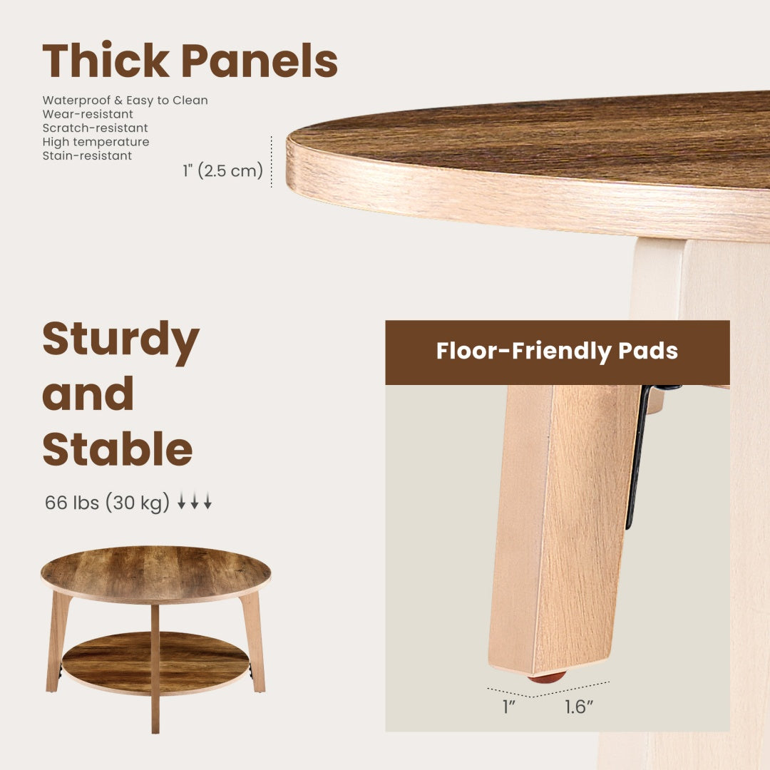 Brown 2-Tier Coffee Table