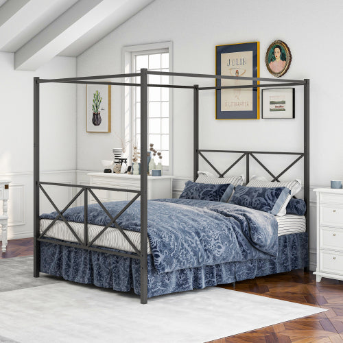 Black Metal Canopy Bed