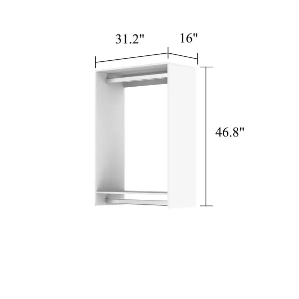 46,8 "H Livelylodge Holzmodulares Kleiderschranklager : Kleiderschrank-Organizer Modernes Offenes Kleiderschranksystem Mit Kleiderstange Und Regal Für Schlafzimmer & Umkleideraum Weiße Oberfläche Für Alle Altersgruppen