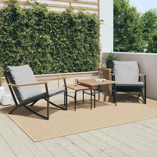 4-tlg. Balkonmöbel-Set mit Polstern, Gartenbank