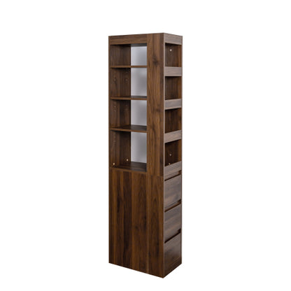 70,87 H Display-Schrankschrank, 4-stufiges Regal, 3 Seitentische & 4 kleine Display-Regale, moderner hölzerner hoher Bücherschrank für Wohnzimmer und Home Office