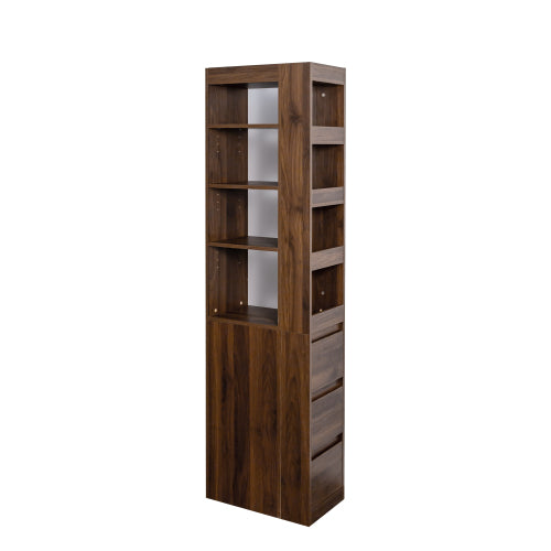 Wooden Display Cabinet Modern Tall Bookshelf Living Room