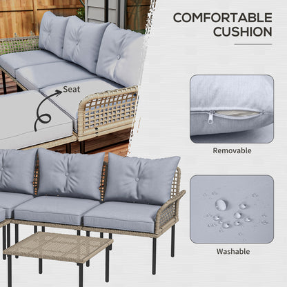 5-teiliges Terrassenmöbel-Set mit Sofa