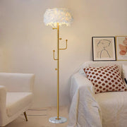 Feather Marble Floor Lamp