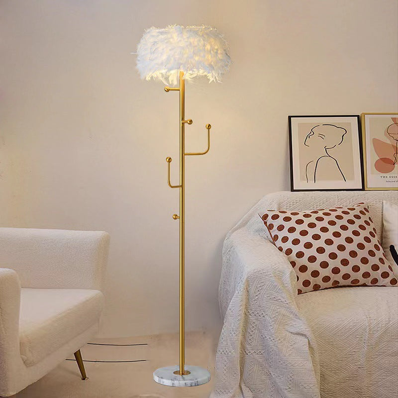 Wohnzimmer-Hänger-Dekoration-Feder-Stehlampe