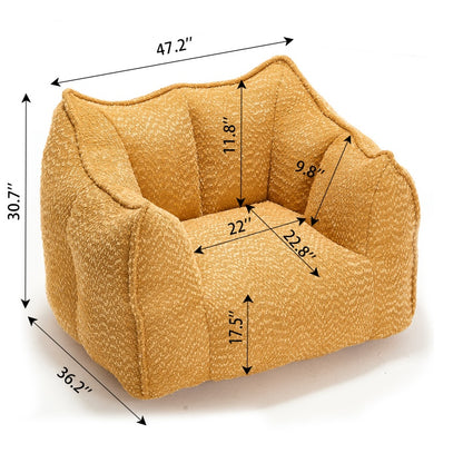 Komprimierter Plüsch-Sitzsack-Sofa-Couch – Mit Hochfestem Schaumstoff Gefüllt, Ultra-Weiches Bouclé-Loungestuhl für Eine oder Zwei Personen, Gemütliches Wohnzimmer-Sitzmöbel zum Lesen, Spielen & Entspannen, Platzsparende Vakuumverpackung