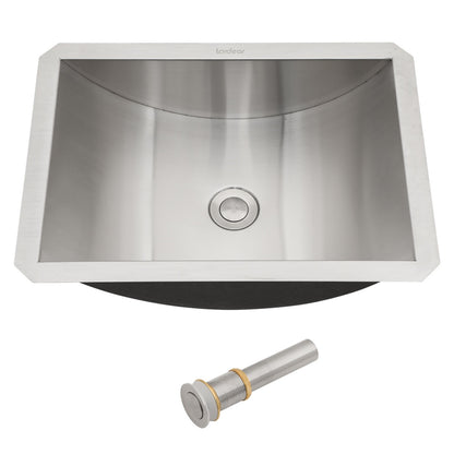 Gebürsteter Nickel-Edelstahl-Unterbauspülbecken für das Badezimmer mit Auslöseverschluss, leicht zu reinigen, langlebig, geräuschdämpfend