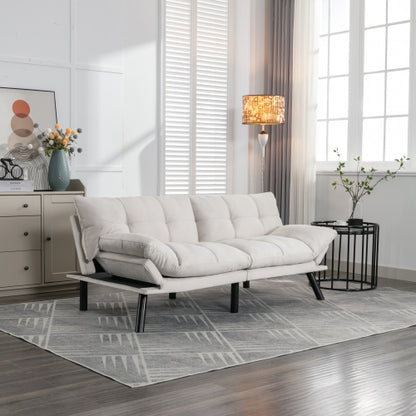 Cremefarbene umklappbare moderne Sofa-Bett