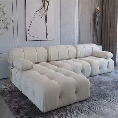 Nordisches modernes Apartment-Möbel-Stoff-Schnallen-Design-Sofa Wohnzimmer-Couch Leicht luxuriöses Schwammsofa für Verschluss-Design