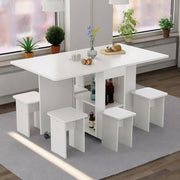 White Drop Leaf Table Set