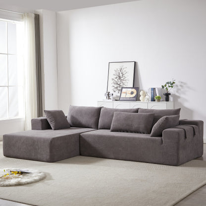Moderne Chenille-Polster-Sofagarnitur, Modulares 108 L-förmiges Sofaset für das Wohnzimmer mit 6 Kissen, Freie Kombination-Sofagarnitur für Wohnzimmer, Schlafzimmer