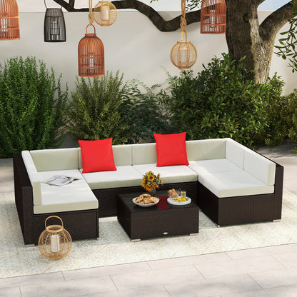5-teiliges Terrassenmöbel-Set mit Polstern
