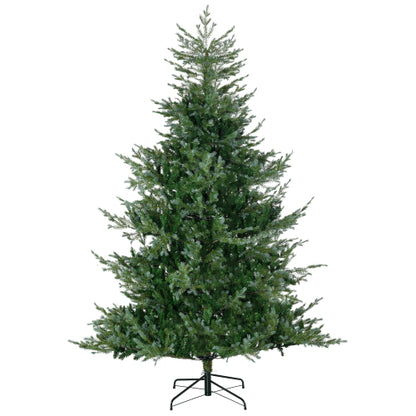 HOMCOM 2,29 m künstlicher Weihnachtsbaum mit 1288 Ästen, automatisches Öffnen, Stahlfuß, breite Form, leicht zu formende Äste