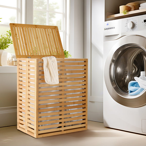 Bamboo Foldable Laundry Basket