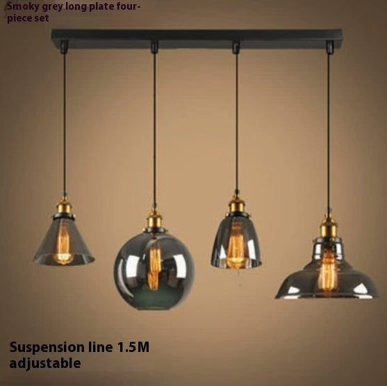 Nordisches Retro Einfaches Transparentes Glas Restaurant Kronleuchter
