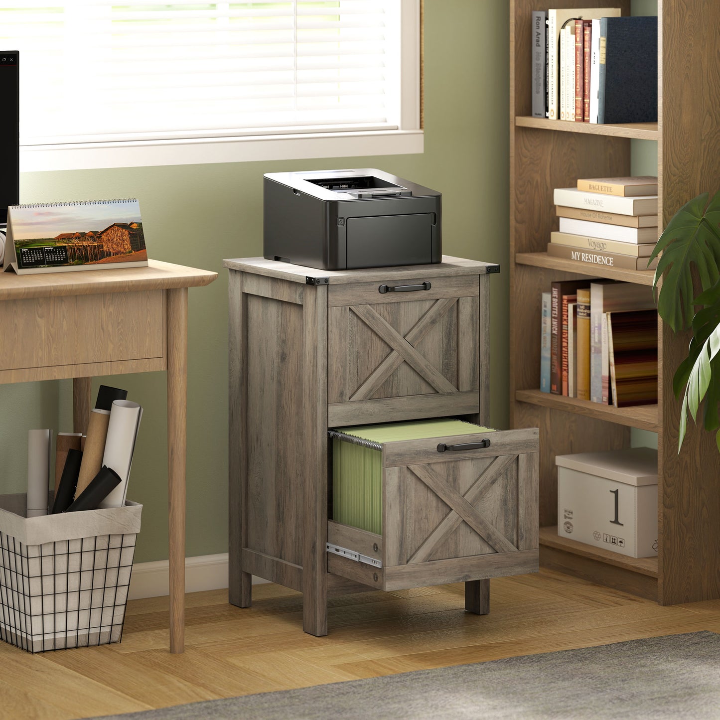 Vertical File Cabinet with 2 Drawers