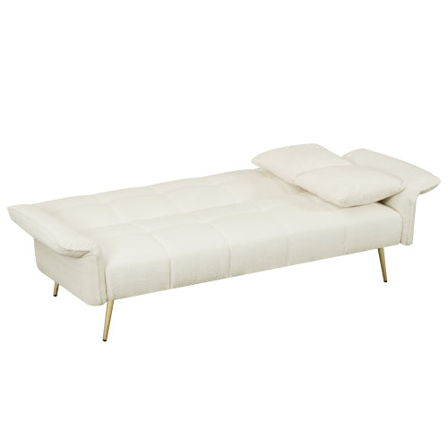 70,1 Zoll Futon-Sofabett, Umwandelbares Doppelsofabett mit Klappbaren Armlehnen für Wohnzimmer und kleine Räume