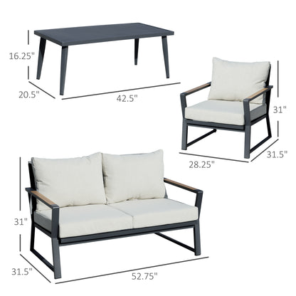 4-teiliges Terrassenmöbel-Set