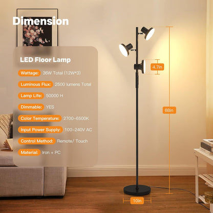 Wohnzimmer Schlafzimmer Arbeitszimmer Werkbank Verstellbare Stehlampe LED Fernbedienung Drehbar