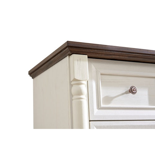 Walnut Rustic Six-Drawer Dresser