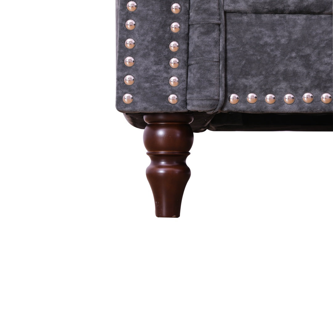 Schwarzes Flanell 2-teiliges Sofa-Set für das Wohnzimmer