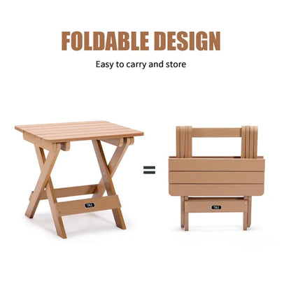 TALE Adirondack tragbarer faltbarer Beistelltisch quadratisch wetterbeständiger und verblassungsresistenter Kunststoff-Holz-Tisch ideal für den Außenbereich, Garten, Strand, Camping und Picknicks