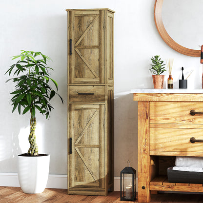 Hohes Badezimmerschrank mit Türen