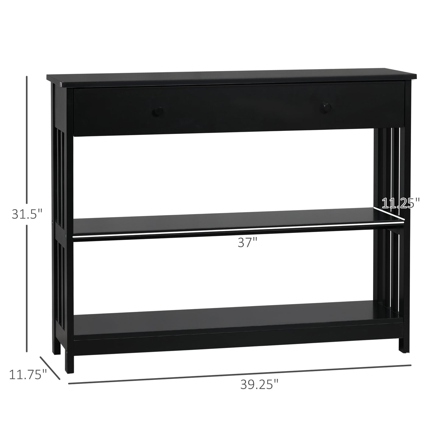 Console Hallway Table with Extra Wide Pull Out Drawer