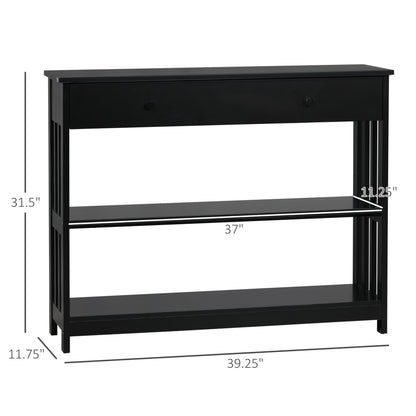Console Hallway Table with Extra Wide Pull Out Drawer