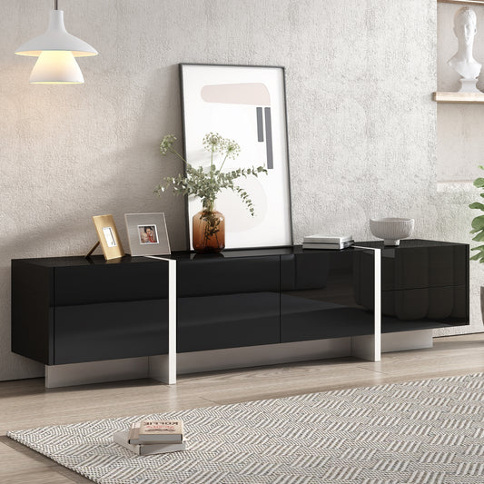 Moderne TV-Stand in Weiß & Schwarz, Einzigartiger Stil für Fernseher