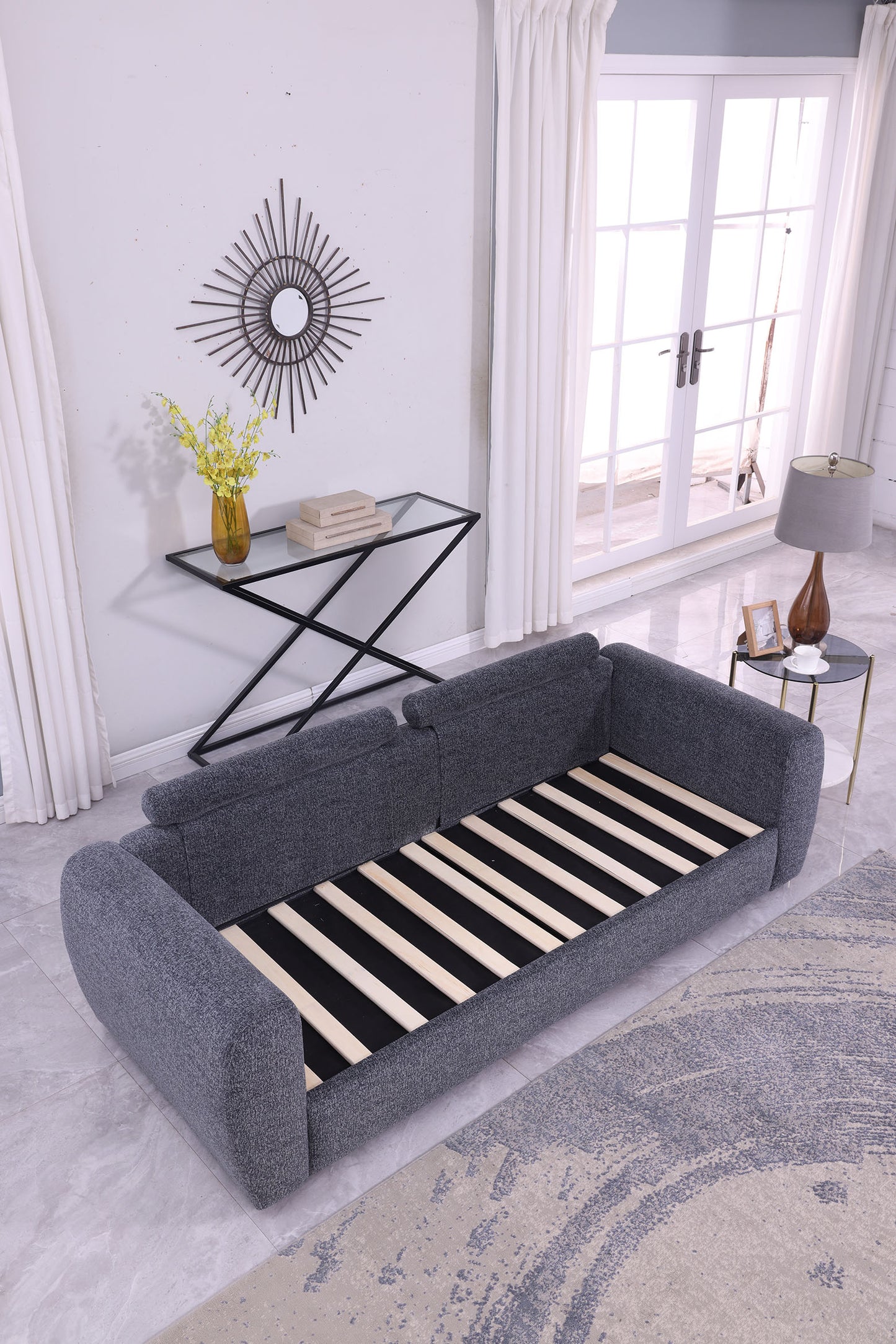 Modernes minimalistisches bequemes Stoff-GRAU-Sofa