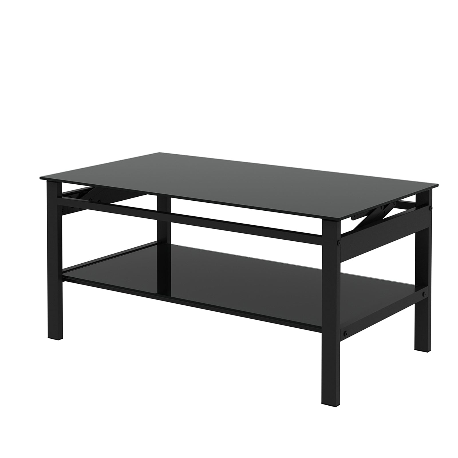 Black Glass Lift Top Table