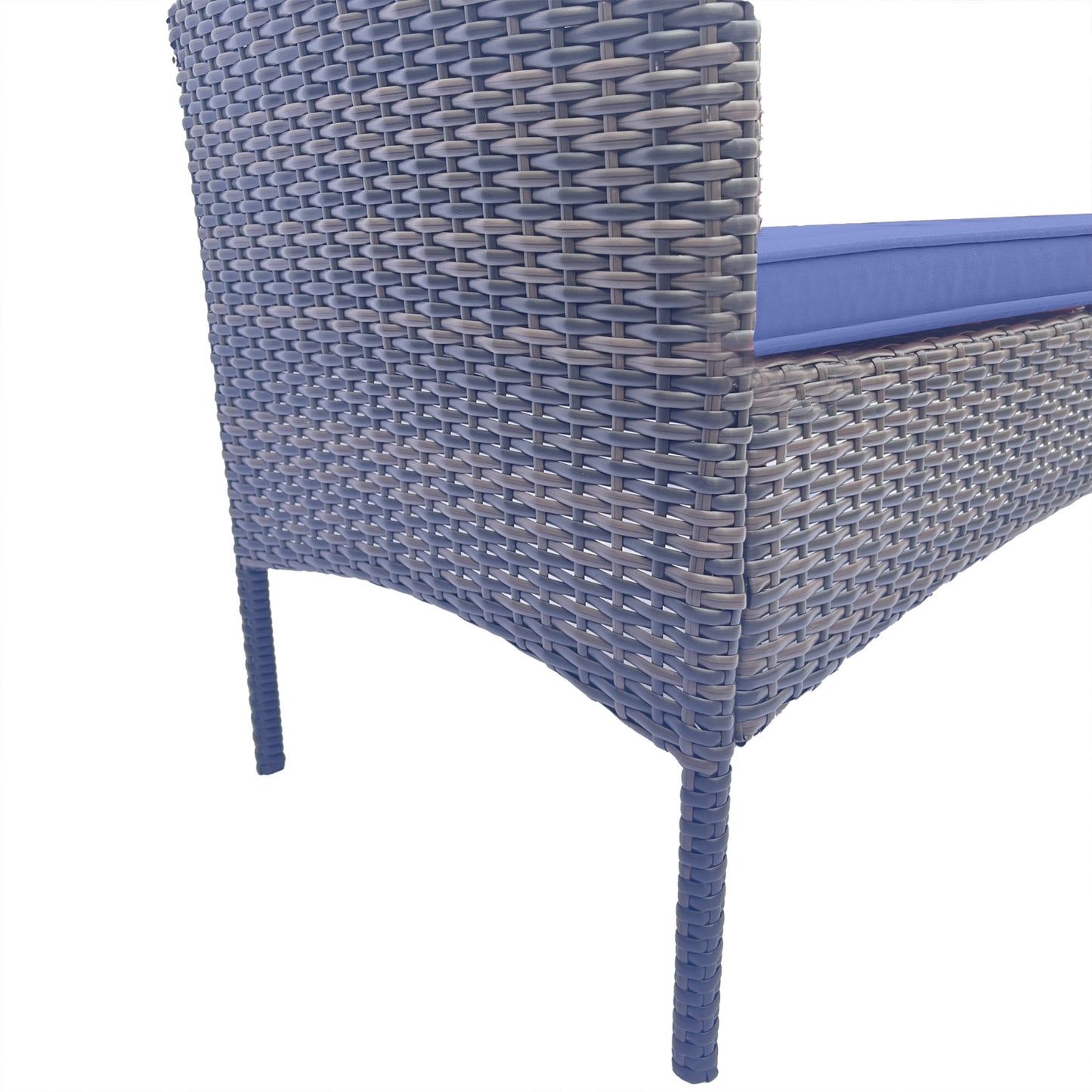 Wicker Patio-Gesprächsmöbel-Set, Outdoor-Möbel-Set mit abnehmbaren Polstern & Tisch, Temp