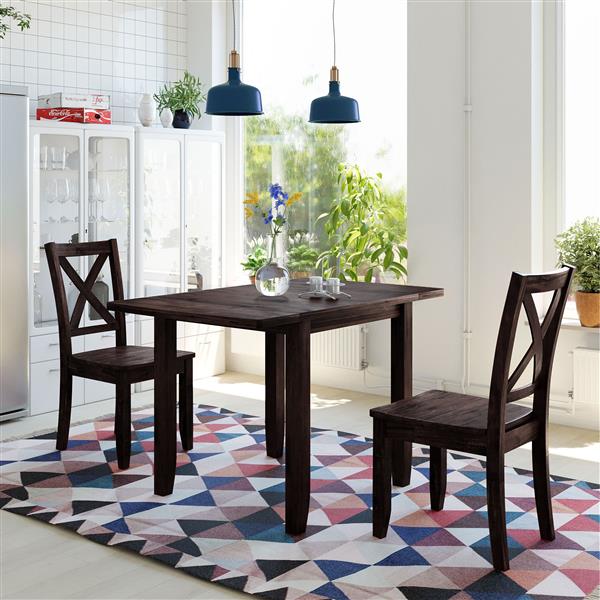 3-teiliges Holzfaltbares Frühstückseck-Esszimmertisch-Set, Verkauf auf der Wayfair-Plattform verboten