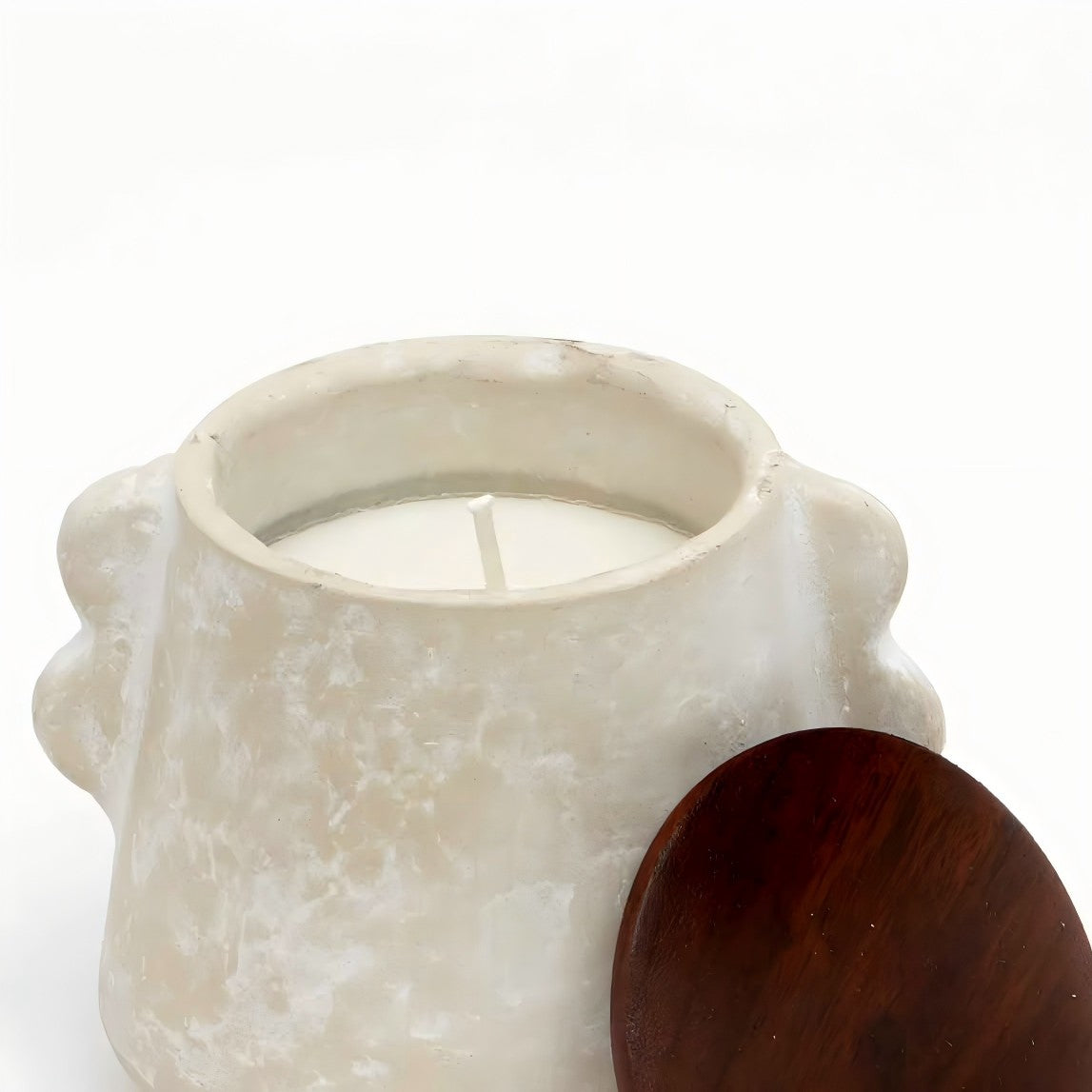 Glas-Duftkerze Ecomix-Wachsfüllung mit Holzkappe - Vanille Lavendel, 8oz