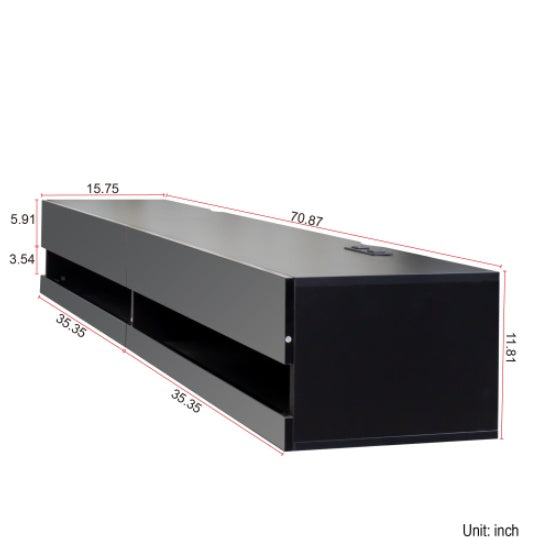 Wall Mounted TV Stand LED Charging Station Living Room