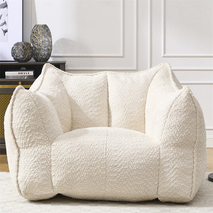 Komprimierter Plüsch-Sitzsack-Sofa-Couch – Mit Hochleistungsschaum gefüllt, ultraleichtes Bouclé-Loungestuhl für eine oder zwei Personen, gemütliche Sitzmöglichkeit im Wohnzimmer zum Lesen, Spielen und Entspannen, platzsparend vakuumverpackt