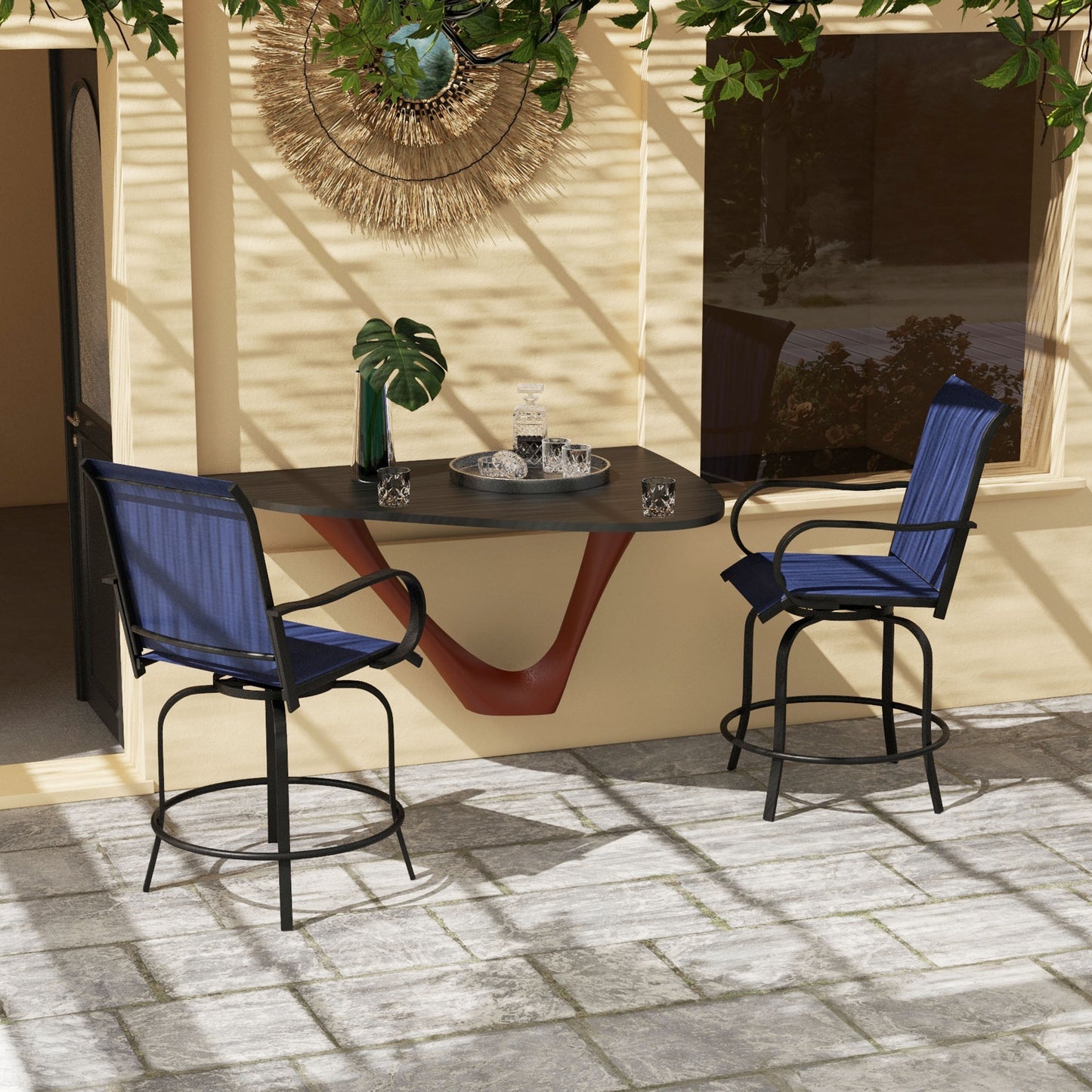 Outdoor-Barhocker-Set aus 2 Stück