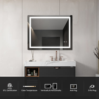 LED-Badspiegel mit Touch-Tastensteuerung